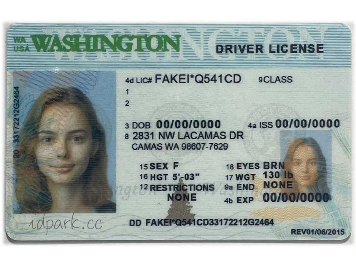 Washington fake ID card